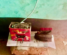 Battery for solar panel and a charcoal iron
