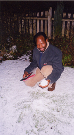Sekou in the snow Sekou in the snow